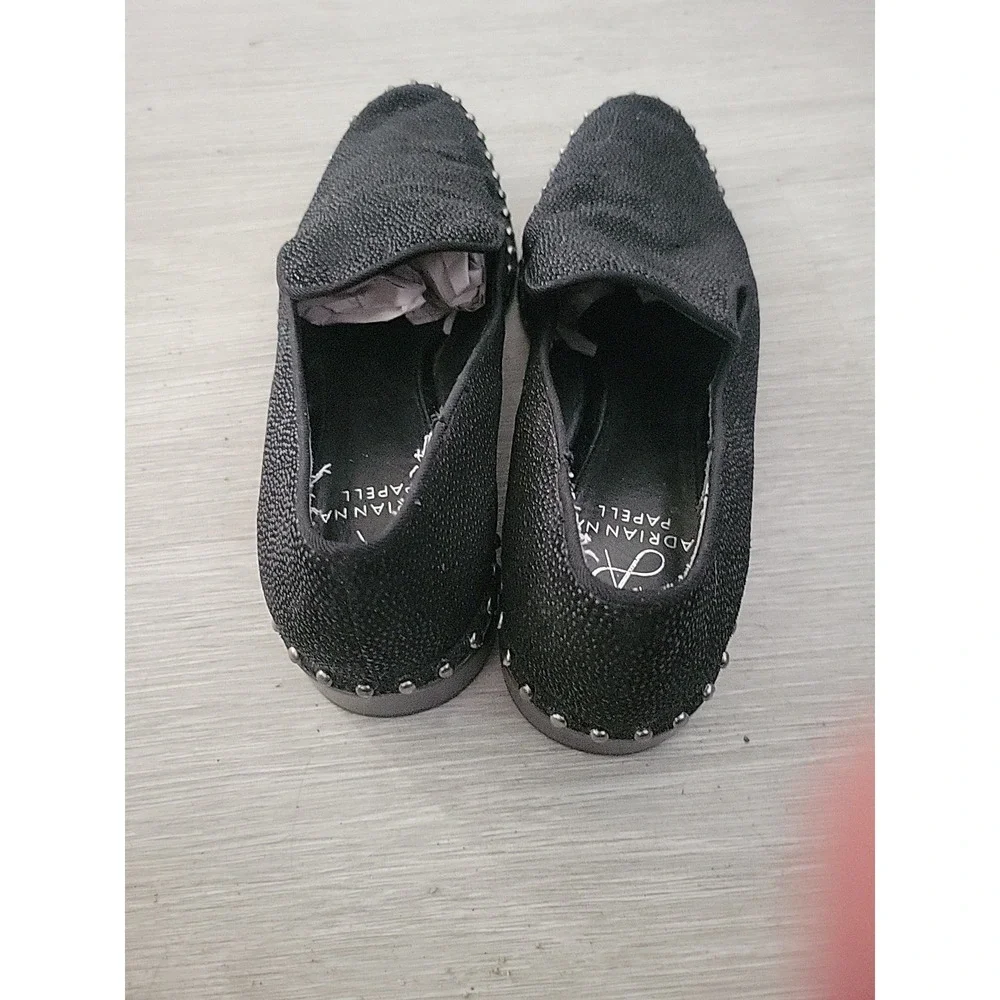 Adrianna Papell Maura Studded Loafers Black Mermaid Textured Searay 7 Officecore
